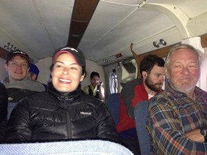 Inside the cabin, heading back to Kathmandu